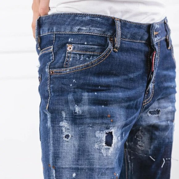 NWT Auth Dsquared2 COOL GIRL Blue Slim Fit Ripped Jeans ITALY Sz 38 - Picture 1 of 11